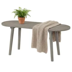43 Inch Farmhouse Style Gray Wooden Bench, Scratch-Resistant Waterproof Dining Room Bench For 2 Persons