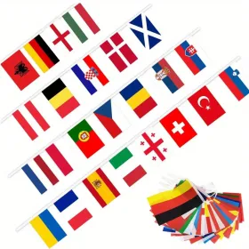 26.25 Ft 24 Countries String Flag International Flags Bunting Banner 24 Team Nation Flags Banner Decoration Sport Theme Party Garland For Club Bar Spo