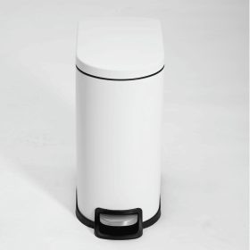 SSTC103-10L-W, Stainless Steel Kitchen Trash Can, 10L, White