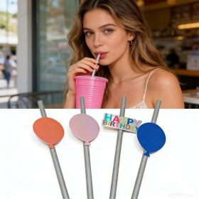 Silver Drinking Straw 8pcs-5155
