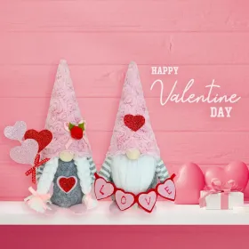 Valentine Gnomes Decorations For Home Valentines Day Tiered Tray Decor Pink Valentine Gnomes Plush Scandinavian Tomte Elf Holiday Gnomes Ornaments Val