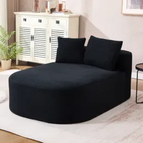 67.5''Chaise Lounge Chair 46'' Wide Seat Indoor Corduroy Oversized Sleeper Sofa For Living Room Deep Seat Lounge And Two Soft Pillows Convertible Bone