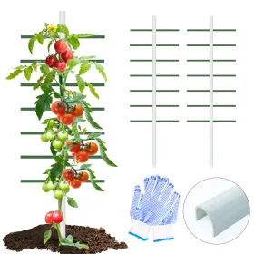 4FT*1.64FT 2PC This White U-shaped Tube Climbing Trellis Is Simple And Stylish, Offering Stable Support And Creating An Elegant Green Space.