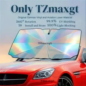 Upgraded U.S. General Purpose Version Rainbow Umbrella Car Windshield Sunshade - UV Blocking, Heat Insulating, Scratch Resistant Handle, 10 Layer Fabr