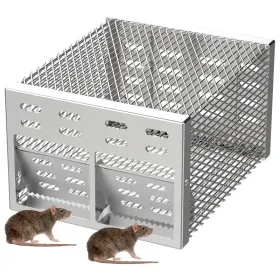 Humane Dual Entrance Mousetrap - Automatic, Reusable Catch And Release Design For Indoor/outdoor Use, Non-rusting Iron Construction, Mousetrap, Contin