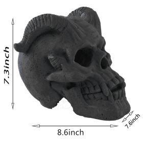 Fireproof Skull Gas Log For Fire Pit, Fireplace, NG & LP, Halloween Decor