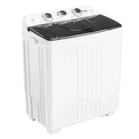 Twin Tub With Built-in Drain Pump XPB45-428S 20Lbs Semi-automatic Twin Tube Washing Machine For Apartment, Dorms, RVs, Camping And More, White&Black U