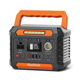 Flashfish P66A 200W Solar Generator, Portable Power Station Battery Pack With AC/USB/DC Output, 144.3Wh Capacity Comes With Multiple Adapters For Camp