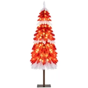 5ft Strawberry Shortcake Christmas Tree - 301 Branch Tips, 100 Warm White LEDs, Red+White+Browm PVC/Metal