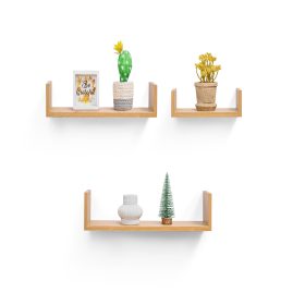 Floating Shelves  14 Wall Mounted Wood Shelves For Bathroom, Bedroom, Living Room, Kitchen, Hanging Shelf For Books Storage Decor With Invisible Brack