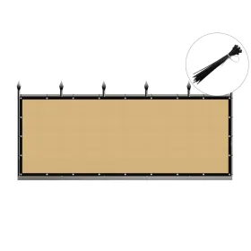 3ft*12ft Beige Sunshade Fence, An Outdoor Sun-proof And Heat-insulating Fence, A Must-have For Patios And Terraces