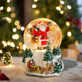Christmas Snow Globes Gingerbread Man Village House In Cup Christmas Snow Globe With 8 Songs Color Changing Battery Operated Musical Box For Christmas (Option: Modern)