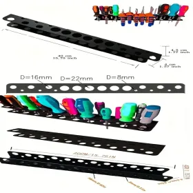 Heavy-Gauge Metal Wall Tool Panel With Mounting Kit - Workshop Organizer For Pliers/Screwdrivers, Wall Storage System Heavy-Gauge Steel Wall Tool Pane (Option: 2pcsstyleCD)