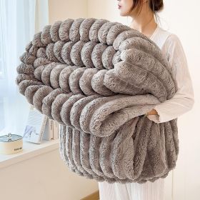 Luxurious Faux Rabbit Fur Blanket - Soft, Warm, And Comfortable, Perfect For Sofas, Beds, Offices, And Travel - A Versatile, All-season Gift And A Gre (Option: Grey-40in X 62in100 X 150cm)