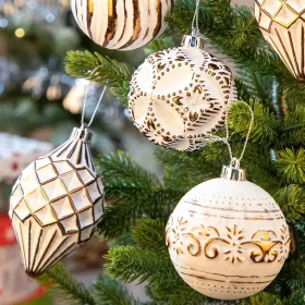 16PCS Shatterproof Christmas Ball Ornaments Set, Hand-Painted Holiday Decor With Assorted Sizes & Designs For Christmas Tree Thanksgiving Party Decora (Option: Bronze)