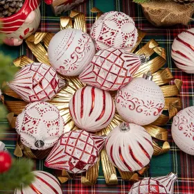 16PCS Shatterproof Christmas Ball Ornaments Set, Hand-Painted Holiday Decor With Assorted Sizes & Designs For Christmas Tree Thanksgiving Party Decora (Option: Red)