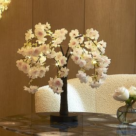 Romantic Cherry Blossom Tree LED Decorative Light, With Simulated Petals And Soft, Warm Light, Perfect For Taking Photos In The Living Room Or Bedroom (Option: Pink)