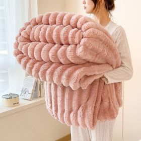 Luxurious Faux Rabbit Fur Blanket - Soft, Warm, And Comfortable, Perfect For Sofas, Beds, Offices, And Travel - A Versatile, All-season Gift And A Gre (Option: Pink-40in X 62in100 X 150cm)