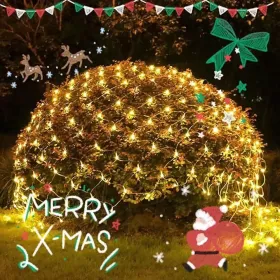 LED Christmas Net Lights Battery Operated 2x3M 192LED Waterproof Mesh Light 8 Modes Christmas Lights For Indoor Outdoor Xmas Party Yard Garden Decor ( (Option: 4PCS)