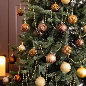 Ornaments For Christmas Trees, 16ct 2.36 Inches White And Silver Shatterproof Christmas Tree Decorations, Luxury Hanging Ball Ornaments For Xmas Holid (Option: CopperGold)