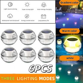 Solar Pool Lights, LED Outdoor IPX7 Waterproof Pond Lights For Waterscape Decoration, Pool, Pond, Fountain, Garden Party, Floating Light Decoration (Option: 6PCS)