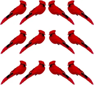 2pcs Red Bird Decor Artificial Red Cardinal Birds Artificial Birds Christmas Cardinal Birds For Tree Flower Floral Arrangements Yard Patio Wreath Desi (Option: 6PCS)