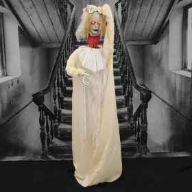 Haunted Hill Farm Zombie Bride With Pop-Up Head And Light-Up Eyes, Halloween Animatronic For Battery Operated Scary Indoor Or Covered Outdoor Hallowee (Option: 65SwingingGirl)
