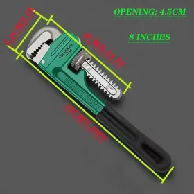 8/12/14/18 Inch Professional Multi-Size Pipe Wrench - Heavy Duty Plumbing Tool For Industrial Repair, Automotive & Home Use, Ergonomic Grip, Anti-Slip (Option: 8lnches)