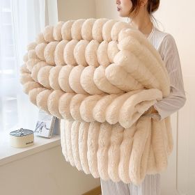 Luxurious Faux Rabbit Fur Blanket - Soft, Warm, And Comfortable, Perfect For Sofas, Beds, Offices, And Travel - A Versatile, All-season Gift And A Gre (Option: Beige-40in X 62in100 X 150cm)