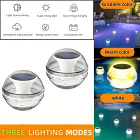 Solar Pool Lights, LED Outdoor IPX7 Waterproof Pond Lights For Waterscape Decoration, Pool, Pond, Fountain, Garden Party, Floating Light Decoration (Option: 2PCS)