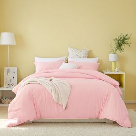 White & Pink Extra Large Duvet Cover Set Includes 1 Duvet Cover & 2 Pillowcases. Made Of Premium Breathable Microfiber With Hotel-grade Minimalist Des (Option: Pink-K)